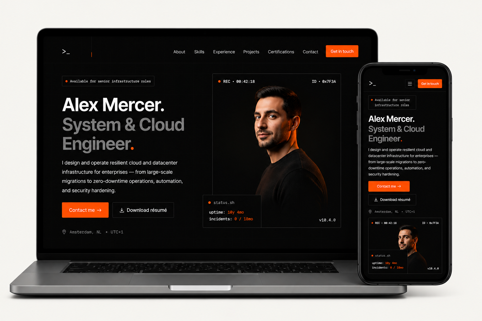 Desktop Portfolio Preview